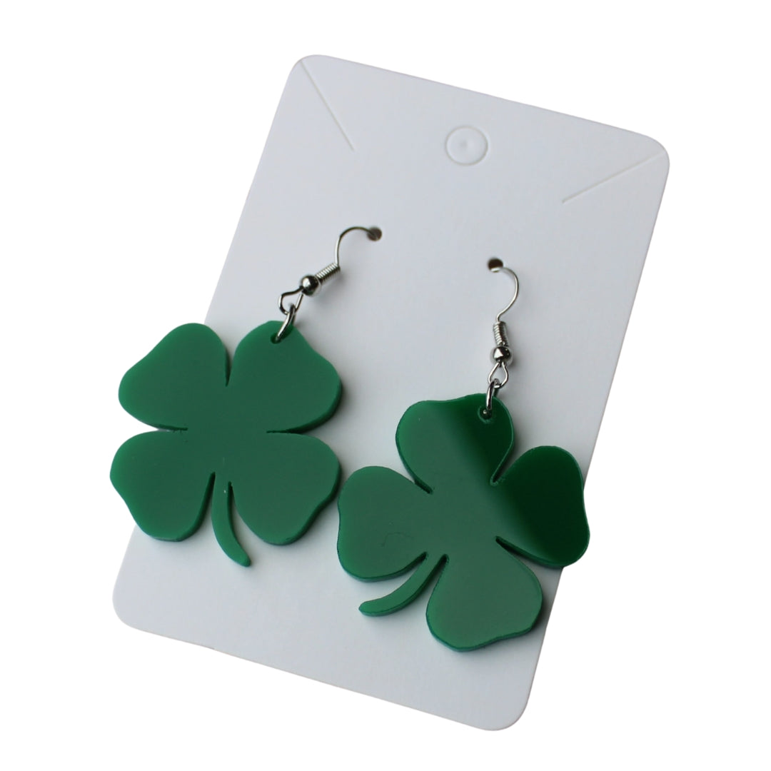 Four Leaf Clover Dangle Earrings St Patrick's Day Earrings