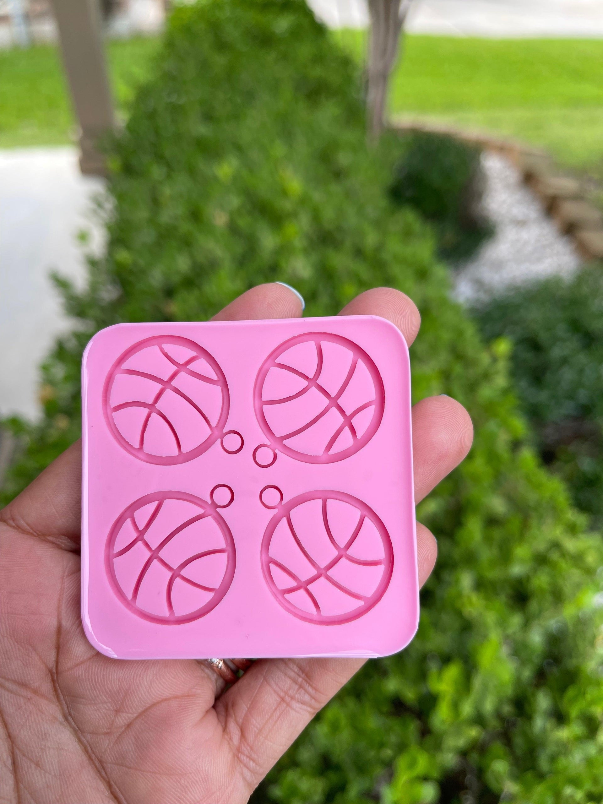 Basketball Earrings Mold - Mold for Resin - Basketball Mold - NBA Ball Mold - Keychain mold - Silicone Mold for Epoxy Resin - Art By Suleny Craft Store LLC