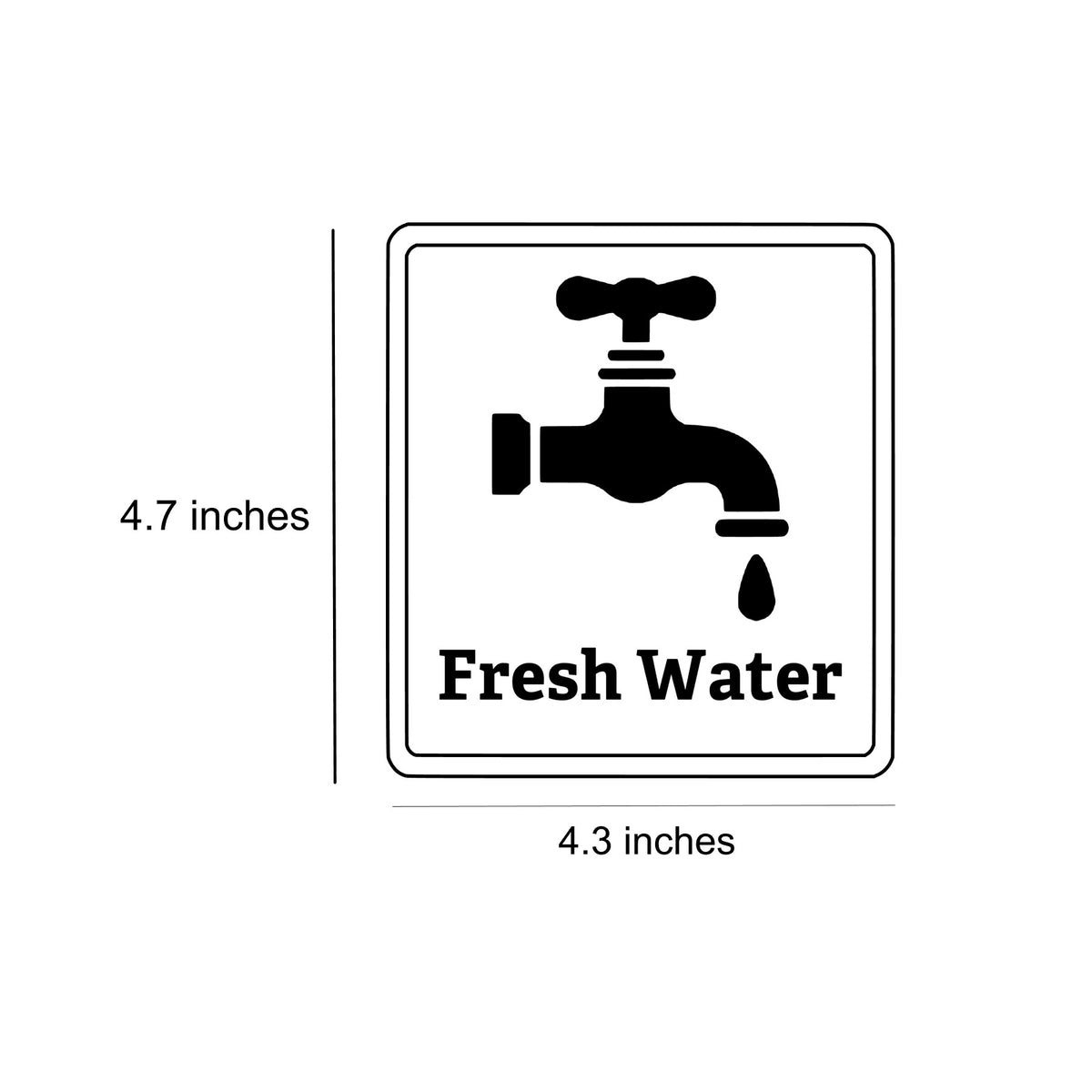 Water Sign RV Safety Sign Car Fresh Water Grey Water Black Water Decal