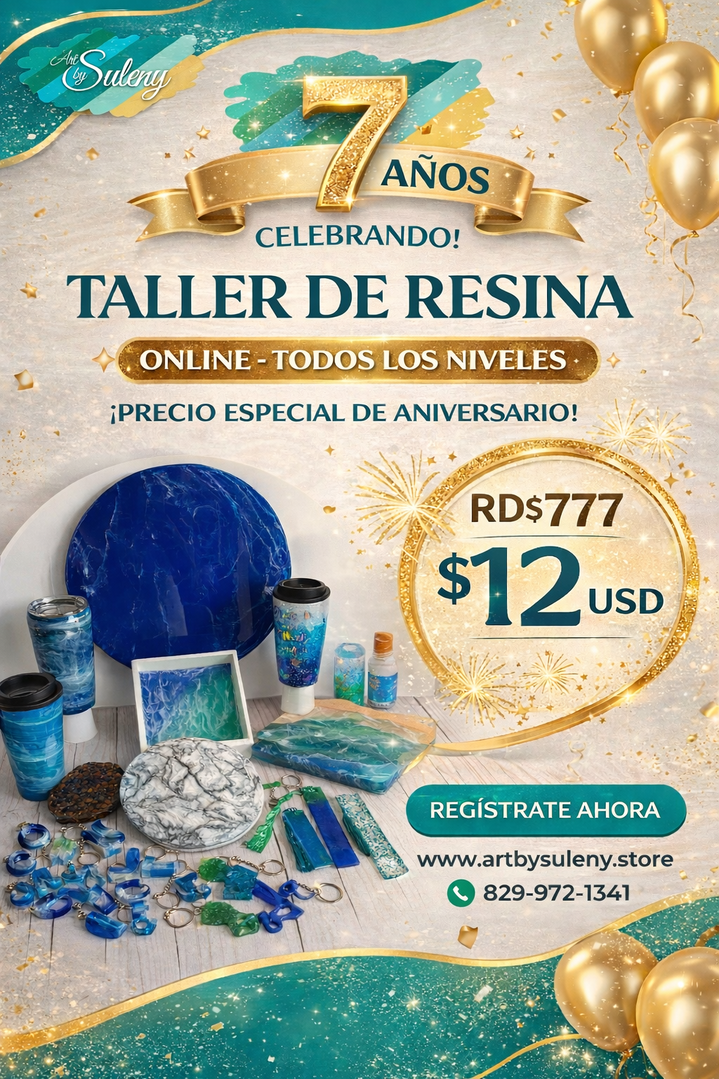 Taller de Resina Epóxica TODOS LOS NIVELES! Desde Principiante hasta Experto!