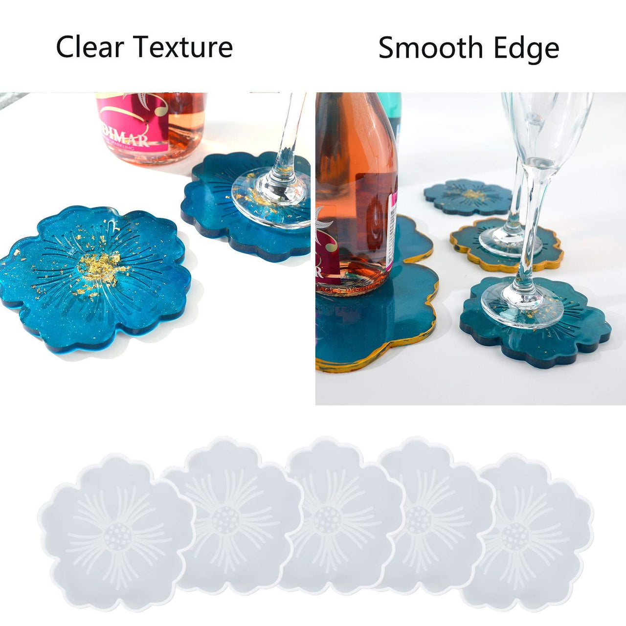 Flower Mold Set of 6 / Home Decoration Silicone Molds / Tray Mold / Coaster Mold Mold for Resin /