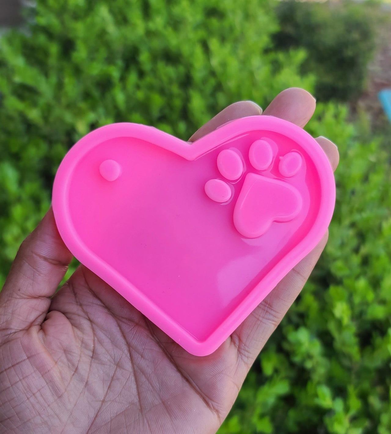 Heart Paw Mold / Dog Love Heart Mold / Keychain Silicone Mold for Resin / Cat and Dog  Mold