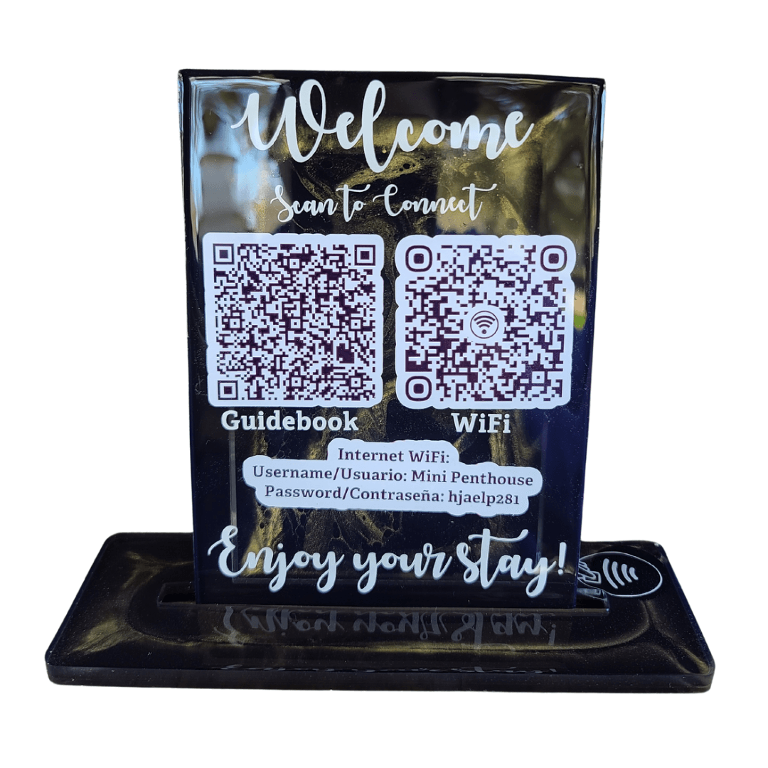 Wifi Sign Scan for Home Rentals Airbnb / Offices and More QR Code Scan Resin Sign - Art By Suleny Craft Store LLC