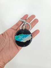 NFC Custom Keychain Resin Tap Keychain with your own Logo or Social media - Art By Suleny Craft Store LLC