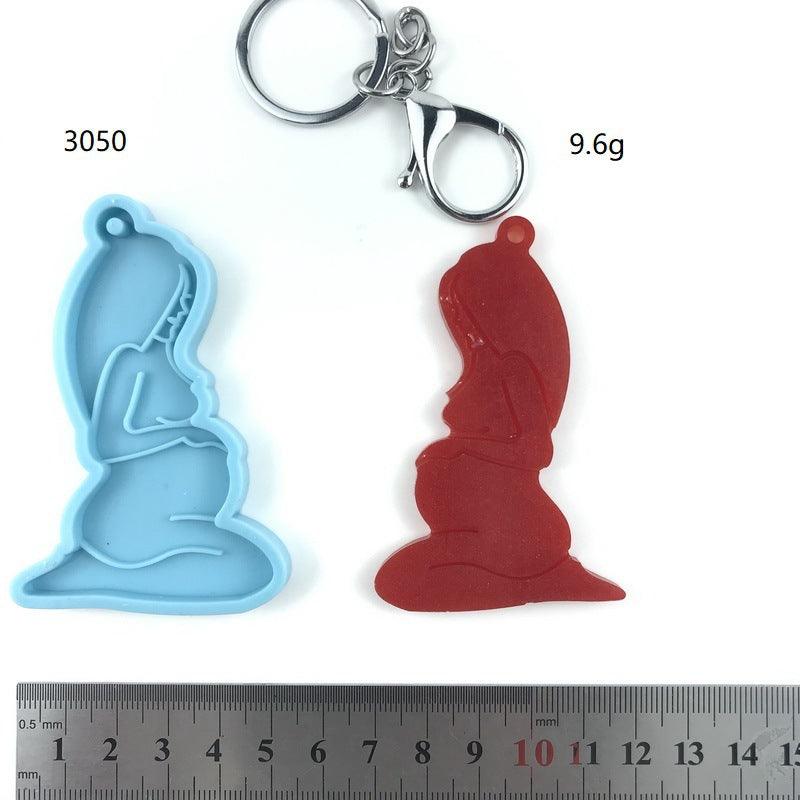 Pregnant Keychain Mold / Resin Mold for Keychain / MOM Resin Mold CLEARENCE - Art By Suleny Craft Store LLC