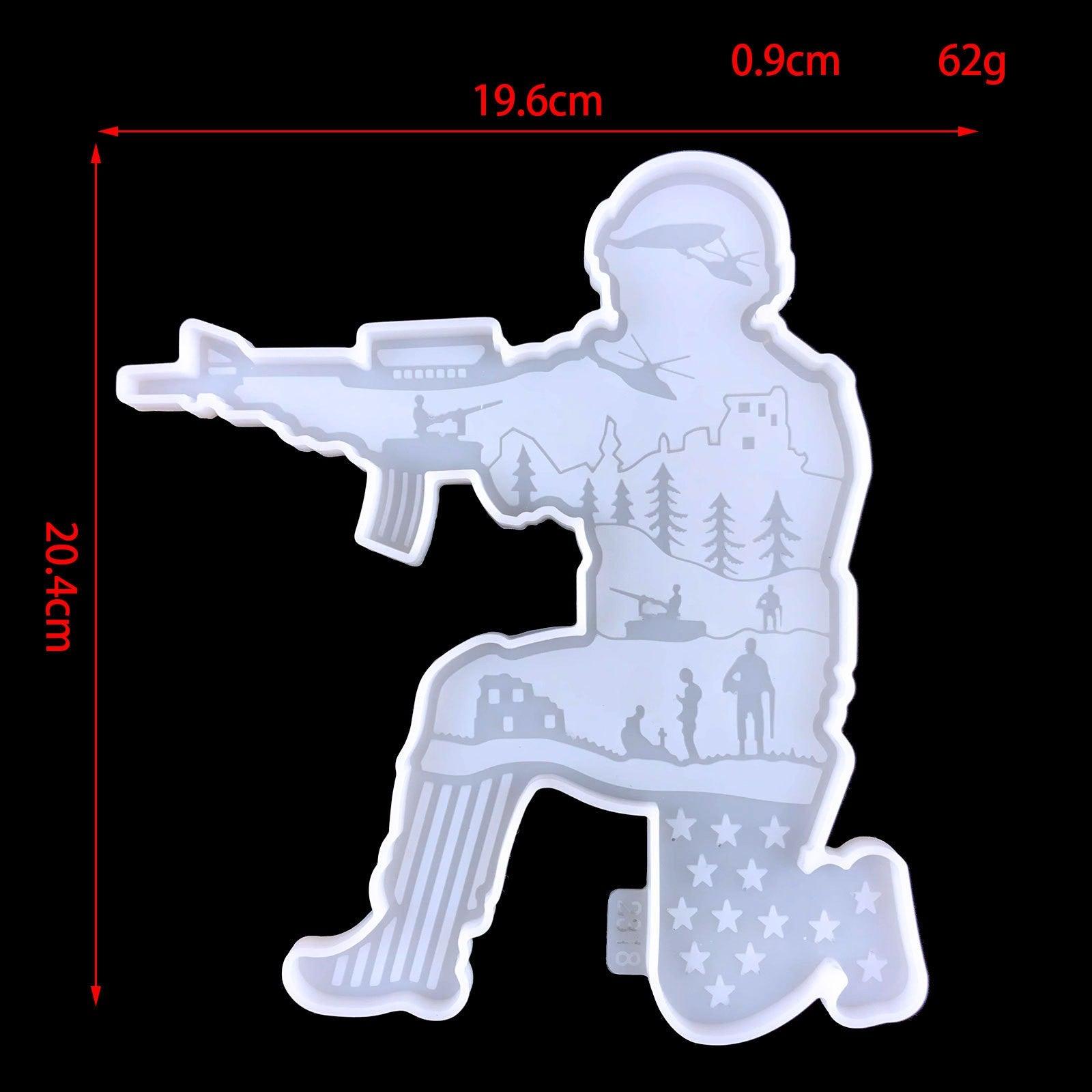 USA Soldier Decoration Mold for Epoxy Resin - Military Display Mold - Resin Mold U.S CLEARENCE - Art By Suleny Craft Store LLC