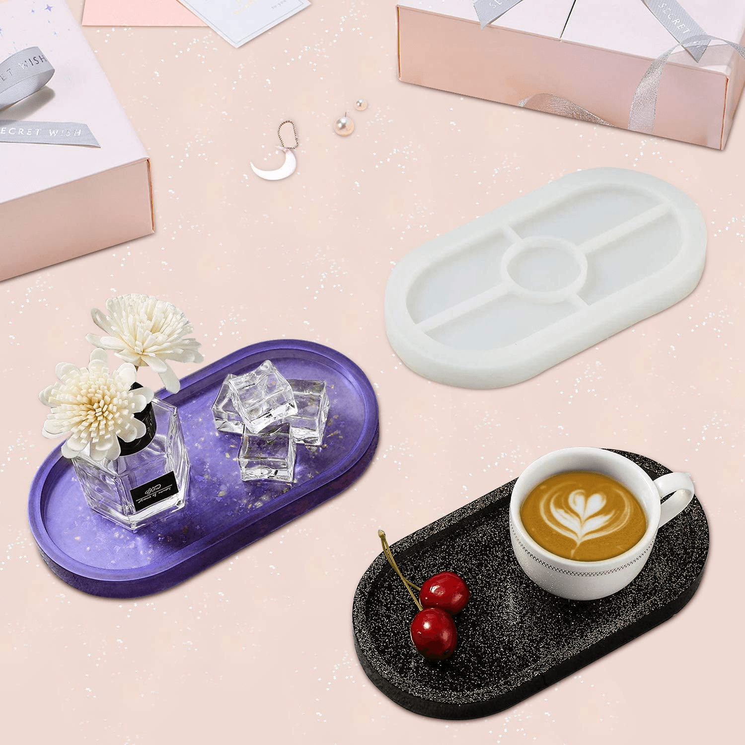Oval Resin Mold / Oval Tray Mold for Resin - Concrete Mold - Plaster Mold - Mold for Home Decoration - Oval Tray Mold - Soap Mold - Ashtray Mold