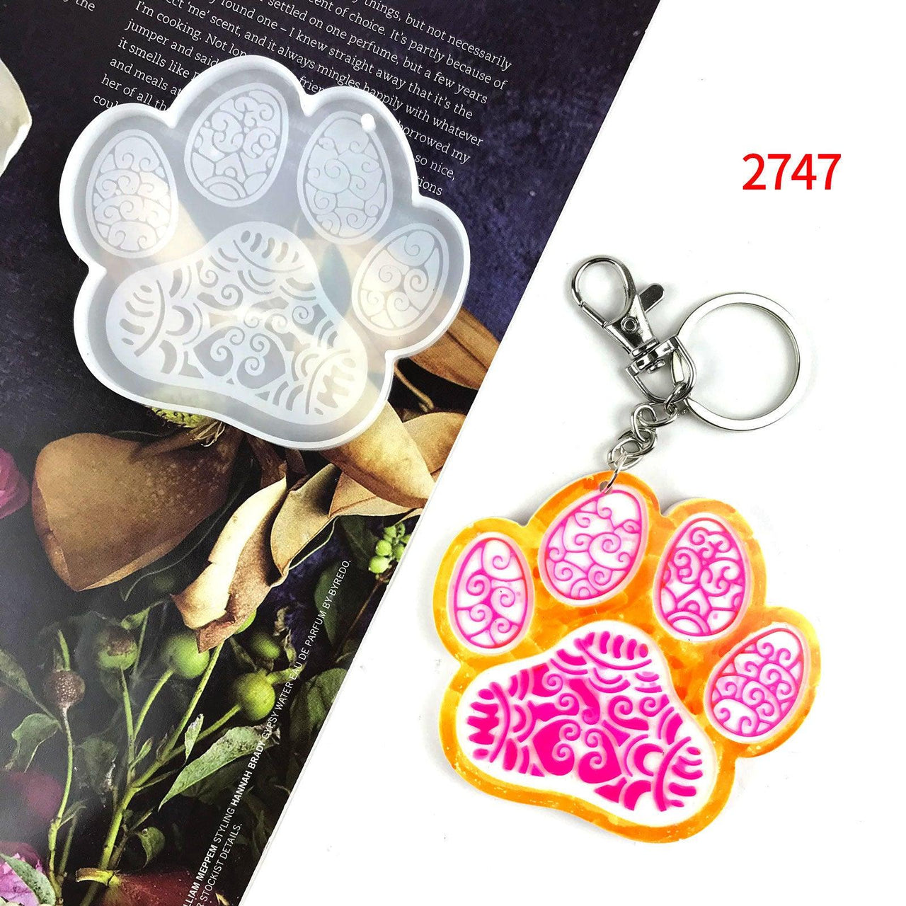 Paw Decorative Silicone Mold / Dog Paw Keychain Mold / Wolf Animals Paw