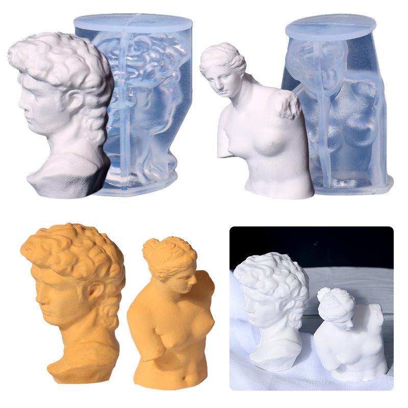 2PCS 3D Sculpture David Venus Candles Mold / Resin Candle Mold / Soap Mold / DIY Epoxy Resin Art / Single Mold - Art By Suleny Craft Store LLC
