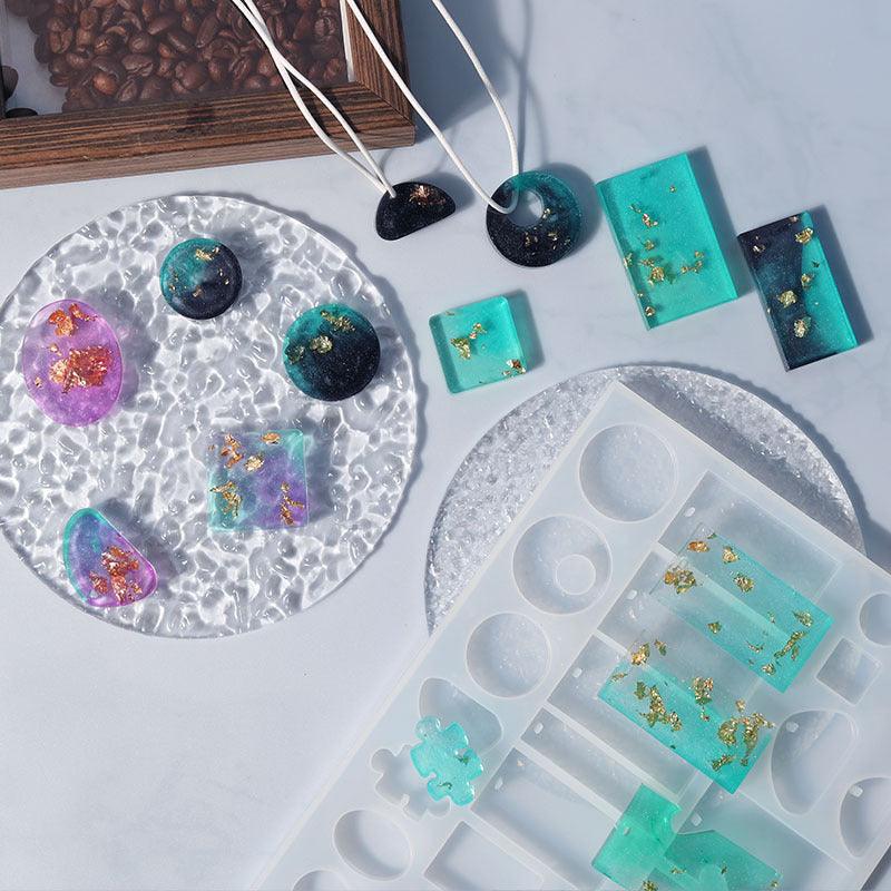 DIY Resin Casting Crafts Pendants Gem Keychain Necklace Earring Silicone Mold for Epoxy Resin Keychain Shape Mold CLEARENCE - Art By Suleny Craft Store LLC