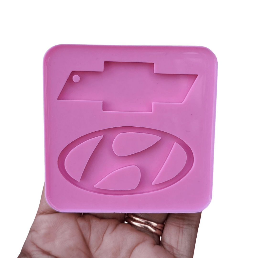 Car Symbols Mold, Vehicle Brands Keychain Silicone Mold for Epoxy Resin - Jewelry Making Handmade / Chevy / Hyundai